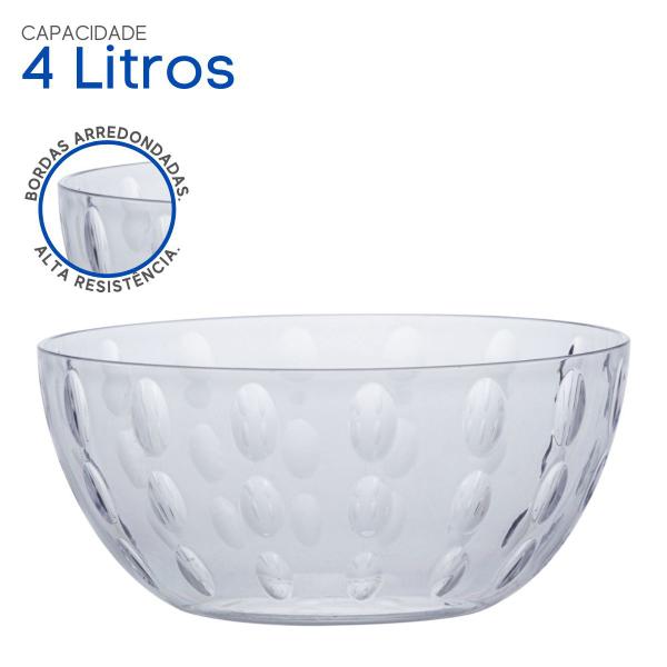 Imagem de Saladeira Tigela Grande Bowl Acrilíco Cristal Cozinha 4 Lt