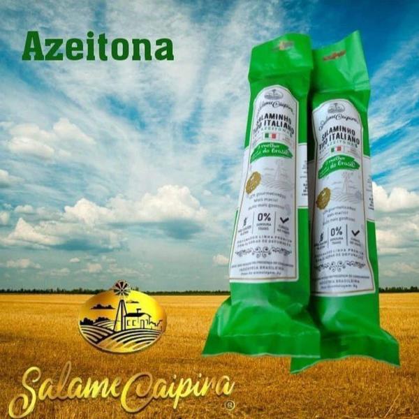 Salame Tipo Italiano Defumado Com Azeitonas 2 Peças - SALAME CAIPIRA Imagem de Salame Tipo Italiano Defumado Com Azeitonas 2 Peças - SALAME CAIPIRA