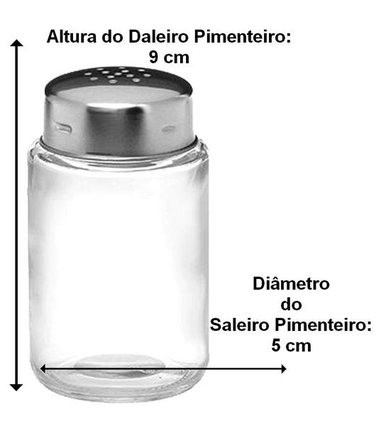 Imagem de Saleiro Pimenteiro 100ml Elegance Em Vidro Com Tampa Inox