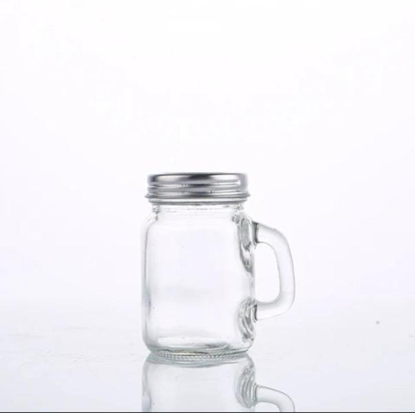 Imagem de Saleiro/Pimenteiro de vidro com alça e tampa inox durável
