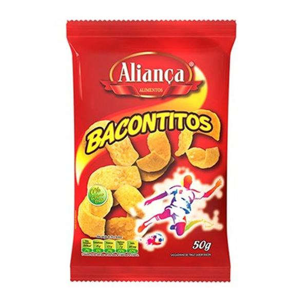 Imagem de Salgadinho Bacontitos Aliança Sabor Bacon 50g