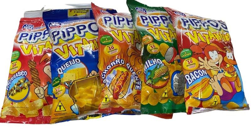 Salgadinho da Juliette Pippos vitaminado 30g São Braz -Kit com 10 unidades - Diversos Sabores Imagem de Salgadinho da Juliette Pippos vitaminado 30g São Braz -Kit com 10 unidades - Diversos Sabores