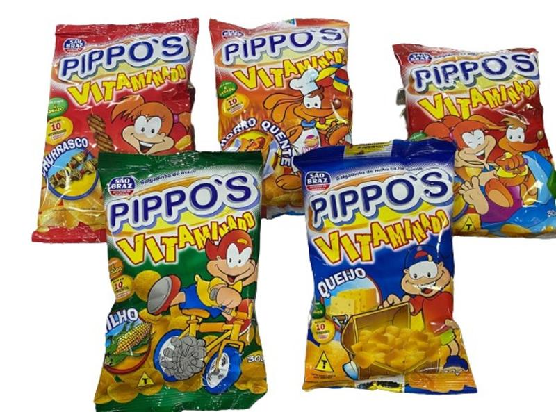 Salgadinho da Juliette Pippos vitaminado 30g São Braz -Kit com 10 unidades - Diversos Sabores Imagem de Salgadinho da Juliette Pippos vitaminado 30g São Braz -Kit com 10 unidades - Diversos Sabores
