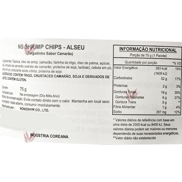 Imagem de Salgadinho Importado Coreano Sabor Camarão  - Shrimp Flavoured Chips 75 gramas