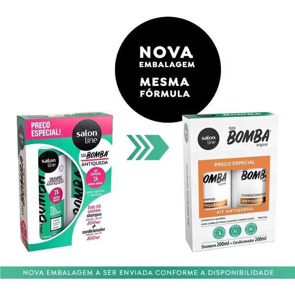 Imagem de SalonLine Kit Sh+Cond SOS Bomba Antiqueda 200ml