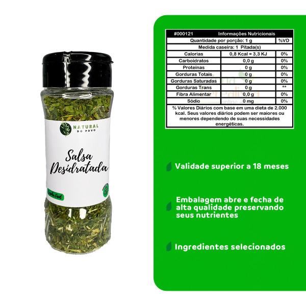 Imagem de Salsa 100% Pura Desidratada Premium Pote com Dosador 20g 