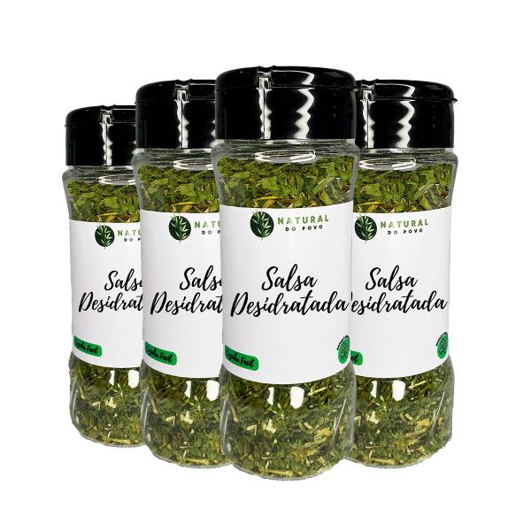 Imagem de Salsa Desidratada 100% Pura Premium Sabor Autêntico Pote com Dosador Kit 4 20g 