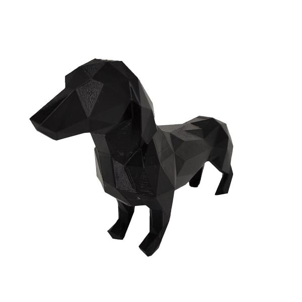 Imagem de Salsicha Dachshund 21Cm Cachorro 3D Objeto Decorativo Preto