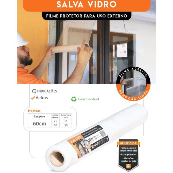 Imagem de Salva Vidro 0,60M X 25M Proteção Contra Respingos Obra