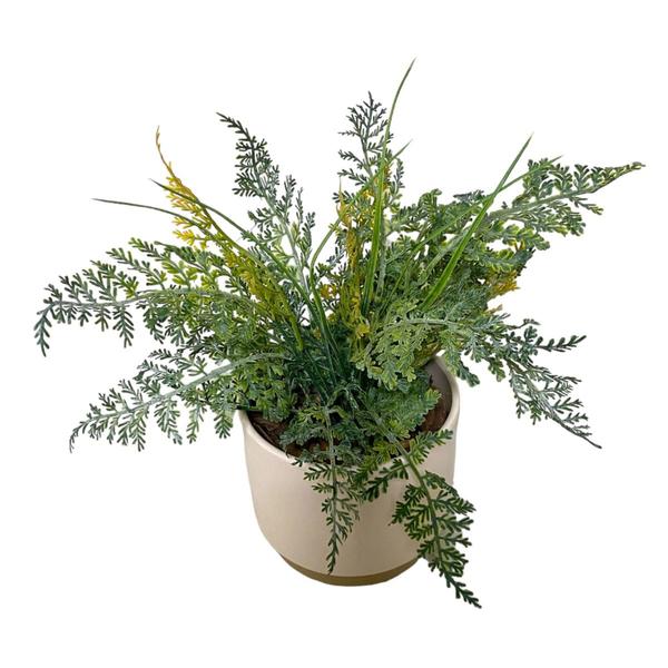 Imagem de Samambaia Artificial Vaso Cerâmica Planta Decorativa Folhagem