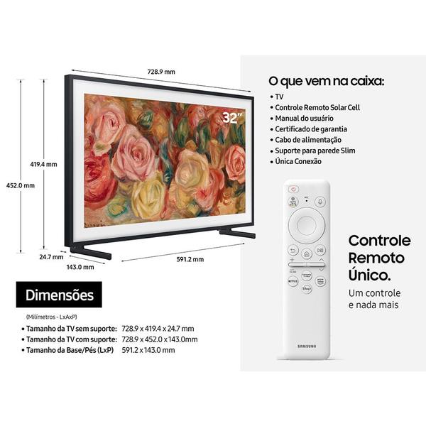 Imagem de Samsung AI TV 65" Neo QLED 8K 65QN800D 2024 + Smart TV 32” QLED The Frame 32LS03C