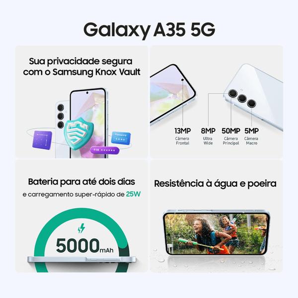 Imagem de Samsung galaxy a35 128gb 6gb ram 5g 6.6" 50 + 8 + 5mp / 13mp