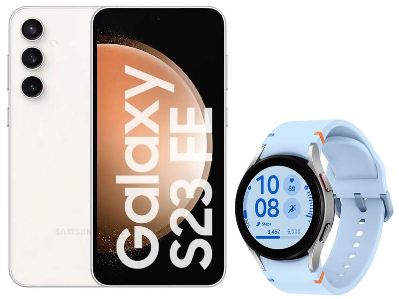 Samsung Galaxy S23 FE 5G Smartphone Android - 128GB Creme + Watch FE 40mm Azul 16GB Imagem de Samsung Galaxy S23 FE 5G Smartphone Android