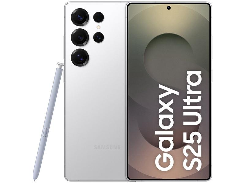 Samsung Galaxy S25 Ultra 5G 256GB Galaxy AI Titânio Prata 6,9" 12GB RAM Câm. Quádrupla 200...