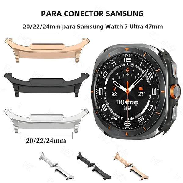 Imagem de Samsung Galaxy Watch 7 Ultra 47mm Adaptador De Pulseira De Aço Inoxidável 20mm 22mm 24mm Conector