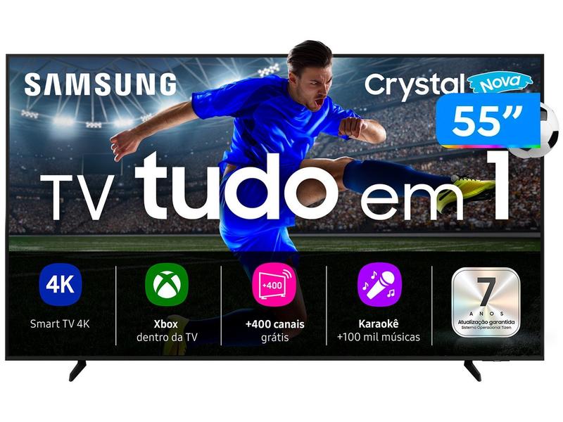 Samsung Smart TV 55 Polegadas Crystal UHD 4K U8600F 2025 Xbox Cloud Gaming AI Energy Mode Alexa Integrada