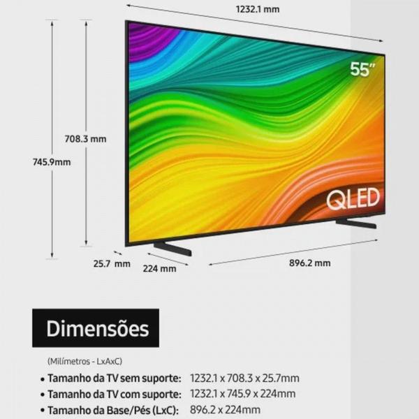 Imagem de Samsung Smart TV 55 QLED 4K 55Q60D, Tecnologia de Pontos Quânticos, Design AirSlim, Gaming Hub In