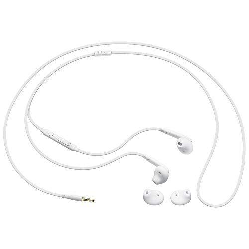 Imagem de Samung Wired Earbuds Original 3.5mm in-Ear Headphones para Samsung Galaxy S10, S10 Plus, S10e Plus, Note 10, A71, A31 - Microfone e Volume Remote - Inclui Bolsa de Transporte de Veludo Preto - Branco