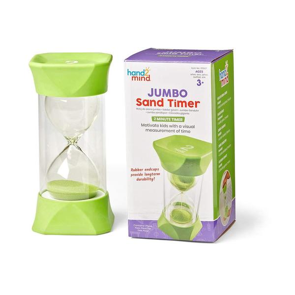 Imagem de Sand Timer hand2mind Green Jumbo 2 Minute para crianças