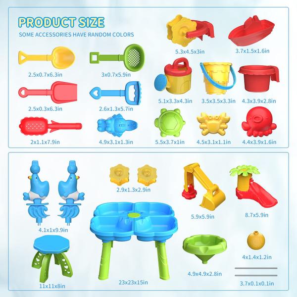 Imagem de Sand Water Table ConeWhale 4 em 1 Kids Activity Sensory Play