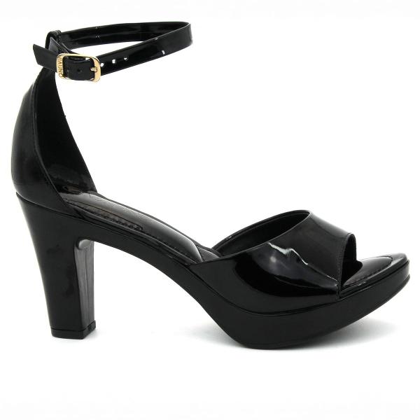 Sandália Via Uno 411003 Salto Grosso Alto Meia Pata Calcanhar