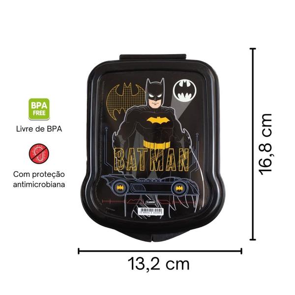 Imagem de Sanduicheira e Garrafa de Água do Batman Infantil Kit Lancheira