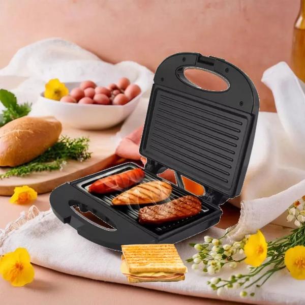 Sanduicheira Grill em Preta Elétrica 750w 220V Kian