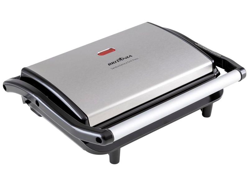 Imagem de Sanduicheira/Grill Britânia Press BGR27I 2 em 1 Prata 850W - Antiaderente