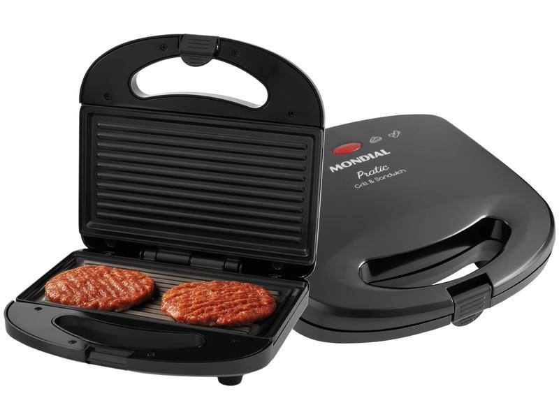 Sanduicheira/Grill Mondial Pratic SN-01 Preto 750W - Antiaderente Sanduicheira/Grill Mondial Pratic SN-01 Preto 750W - Antiaderente