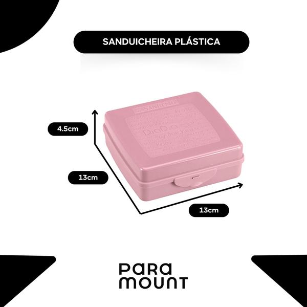 Imagem de Sanduicheira Para Pão De Forma Lanche Plástico Rosa