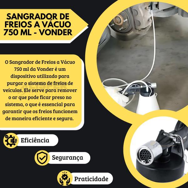 Imagem de Sangrador De Freios A Vácuo Automotivo Oficinas Vonder 750ml