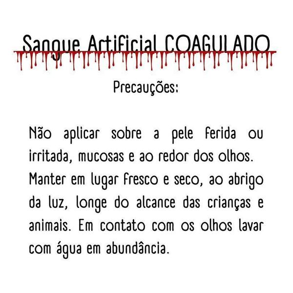 Sangue Artificial Falso Coagulado Gel Maquiagem Terror Fake - Rostinho Pintado Imagem de Sangue Artificial Falso Coagulado Gel Maquiagem Terror Fake