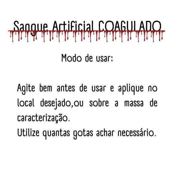 Sangue Artificial Falso Coagulado Gel Maquiagem Terror Fake - Rostinho Pintado Imagem de Sangue Artificial Falso Coagulado Gel Maquiagem Terror Fake