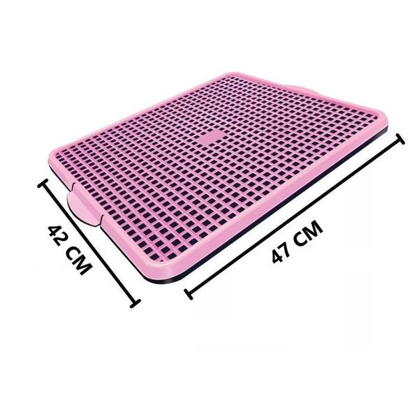 Imagem de Sanitário Educador Canino Banheiro Pet Educador Rosa 47cm