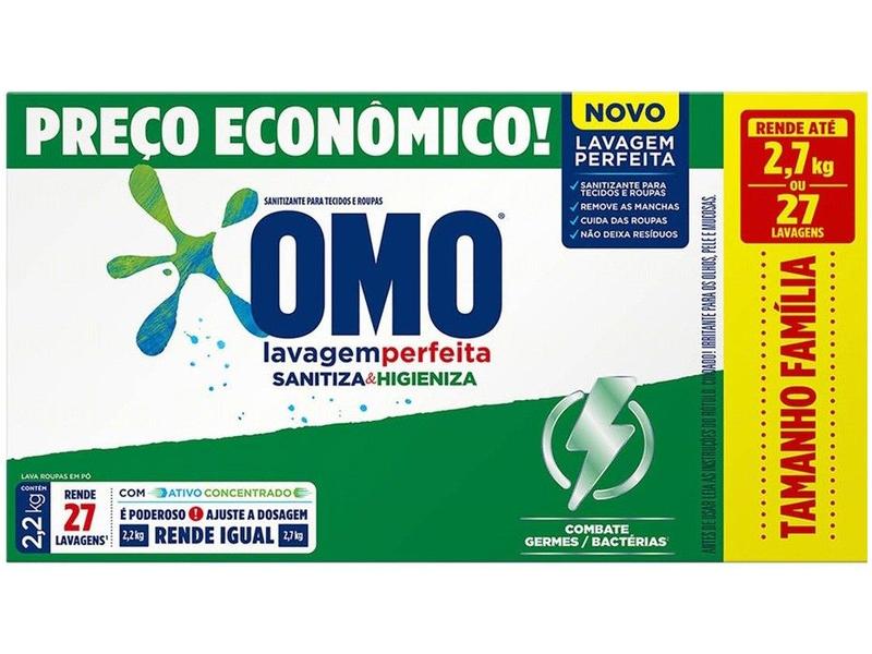 Sanitizante em Pó Omo Lavagem Perfeita Sanitiza e Higieniza 2,2kg Sanitizante em Pó Omo Lavagem Perfeita Sanitiza e Higieniza 2,2kg