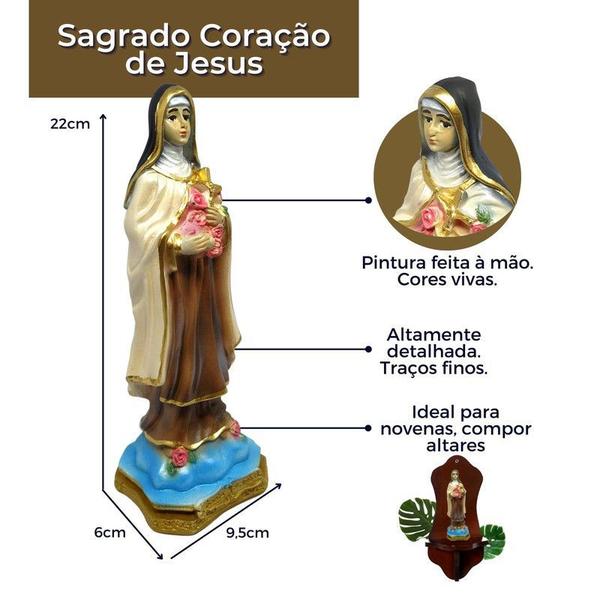 Imagem de Santa Teresinha Das Rosas Do Menino Jesus Gesso Premium 20cm