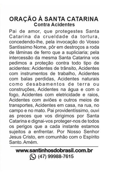 Imagem de Santinho de Santa Catarina (oração no verso) - 7x10 cm