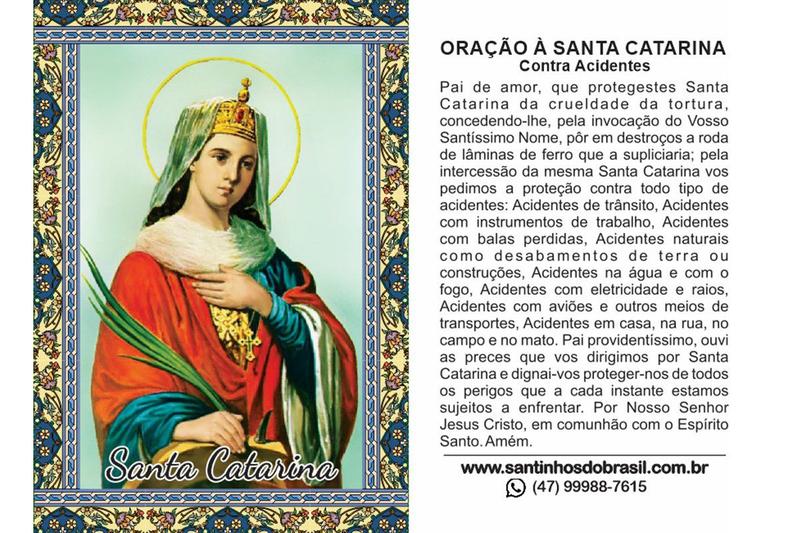 Imagem de Santinho de Santa Catarina (oração no verso) - 7x10 cm