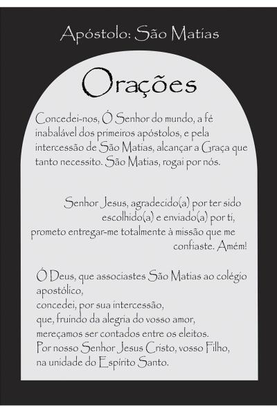 Santinho São Matias (oração no verso) - 7x10 cm - Santinhos do Brasil Imagem de Santinho São Matias (oração no verso) - 7x10 cm