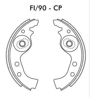 Imagem de Sapata de Freio FI/190-CP 147 78/ Elba Oggi Premio Uno 84/ Fiorino 94/ Com Olhal Sem Haste