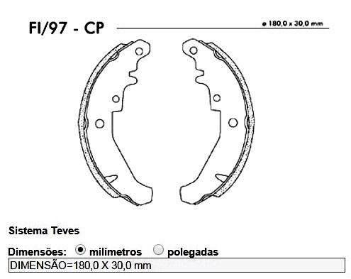 Imagem de Sapata Freio Traseira Palio Uno 1.0 1.3 1.5 1.6 1.8 Sistema Teves Frasle FI97CP