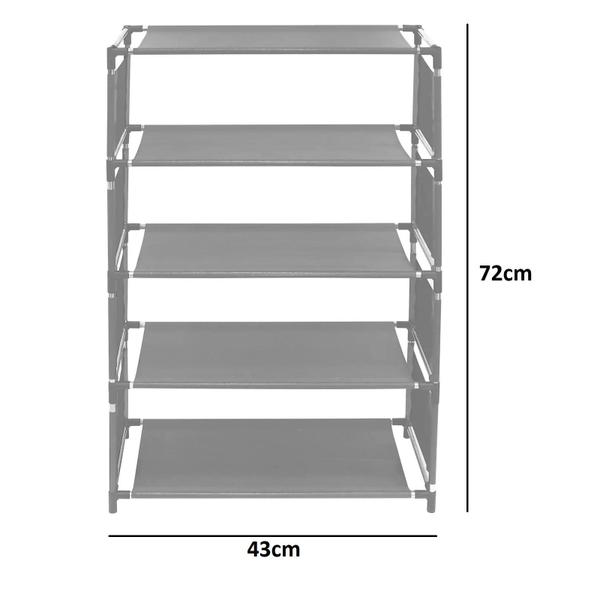 Imagem de Sapateira 10 Pares com 5 Andares Prateleira Organizadora