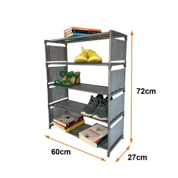 Imagem de Sapateira 15 Pares 5 Andares Prateleira Organizadora - Cinza