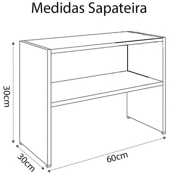 Imagem de Sapateira 60x30 Multifunção  Em Mdf