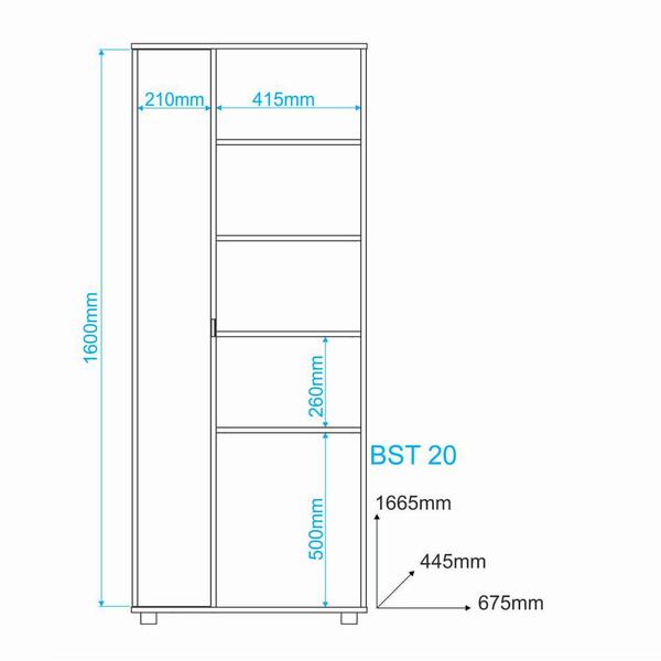 Imagem de Sapateira Armário Multiuso Organizador Quarto 2 Portas 1 Espelho 8 Prateleiras 15 Pares Branco