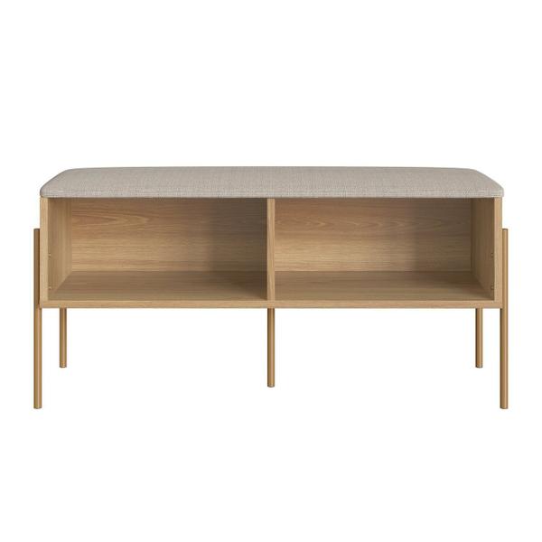 Imagem de Sapateira Banco Estofada 93cm Pé Metal Oslo Hanover/Dourado