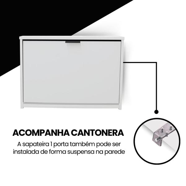 Imagem de Sapateira com 1 porta Organizadora Para Quarto em Mdf