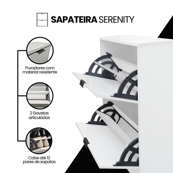 Imagem de Sapateira com 2 Portas Organizadora Para Quarto e Closet