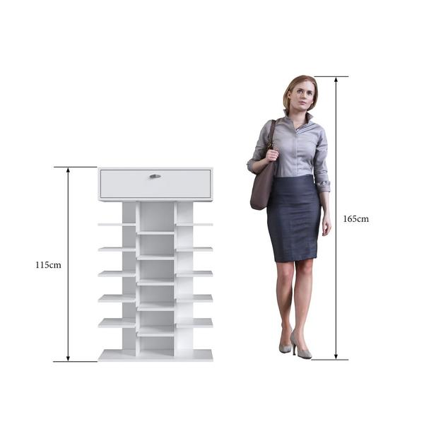 Imagem de Sapateira Multiuso 1 Gaveta e 15 Prateleiras SP020 Branco - Completa Móveis