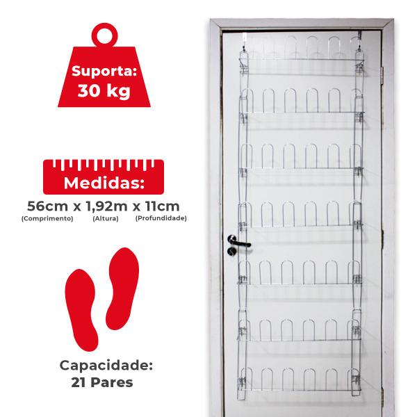 Imagem de Sapateira Multiuso 21 Pares Organizador Vertical De Calçados Parede Porta